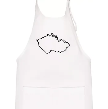 Kuchyňská zástěra Czech love mapa - Dětská zástěra na vaření - Univerzální velikost ( Bílá )