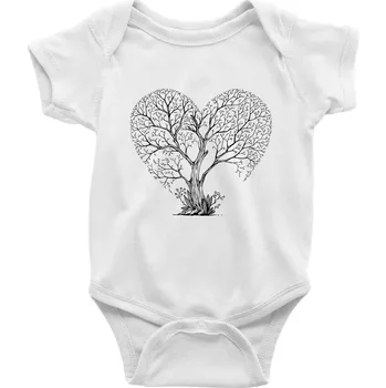 Kojenecký body Love strom - Body kojenecké s krátkým rukávem - Krátký r. do 3 měs ( Bílá )