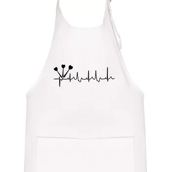 Kuchyňská zástěra EKG šipky - Dětská zástěra na vaření - Univerzální velikost ( Bílá )