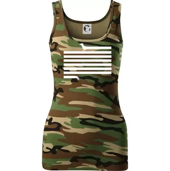 Dámské tričko Jezevčík dlouhý - Dámské Maskáčové tílko - M ( Hnědý maskáč )