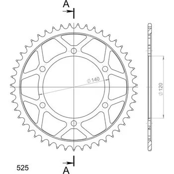 Řetězová sada pro motocykl Řetězová rozeta SUPERSPROX RFE-498:47-BLK černý 47 zubů, 525