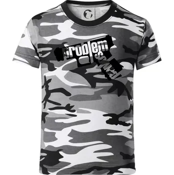 Chlapecké oblečení Problém - zbraň - Dětské maskáčové triko - 104-110cm / 3-4 roky ( Šedý maskáč )