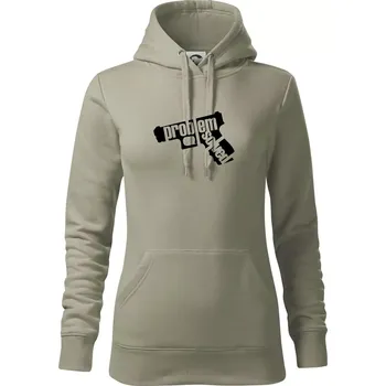 Dámská mikina Problém - zbraň - Mikina dámská Cape s kapucí - S ( Light khaki )