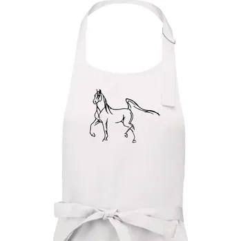 Kuchyňská zástěra Kůň silueta - Pánská zástěra na vaření - Univerzální velikost ( Bílá )