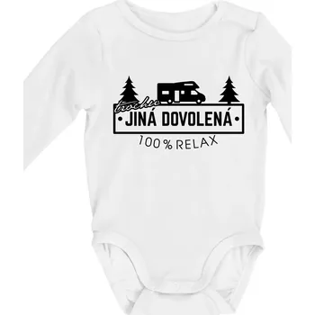 Trochu jiná dovolená obytňák - Body kojenecké s dlouhým rukávem - Dlouhý r. 6-12 měs ( Bílá )