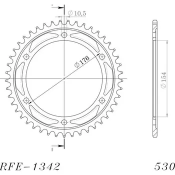 Řetězová sada pro motocykl Řetězová rozeta SUPERSPROX RFE-1342:43-BLK černý 43 zubů, 530