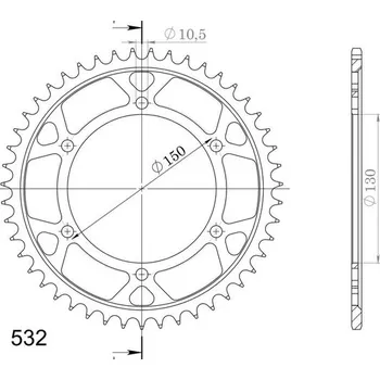 Řetězová sada pro motocykl Řetězová rozeta SUPERSPROX RFE-866:47-BLK černý 47 zubů, 532