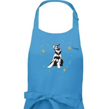 Kuchyňská zástěra Knírač sedící - Dámská zástěra na vaření - Univerzální velikost ( Světlý tyrkys )