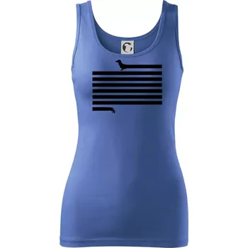 Dámské tričko Jezevčík dlouhý - Dámské tílko - XS ( Azurově modrá )