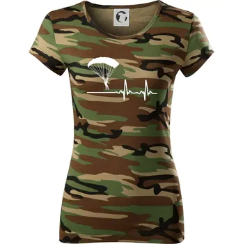 Dámské tričko Paragliding EKG - Dámské maskáčové triko - L ( Hnědý maskáč )