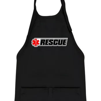 Kuchyňská zástěra Záchranář rescue kříž červený - Dětská zástěra na vaření - Univerzální velikost ( Černá )