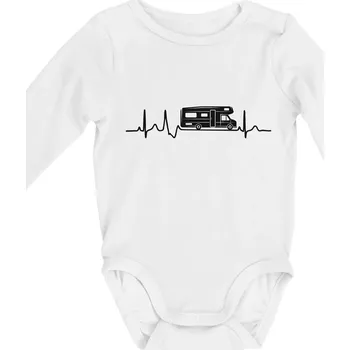 Kojenecký body EKG obytňák - Body kojenecké s dlouhým rukávem - Dlouhý r. do 3 měs ( Bílá )