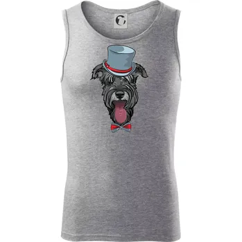 Knírač v klobouku - Tílko pánské Core - XL ( Tmavě šedý melír )