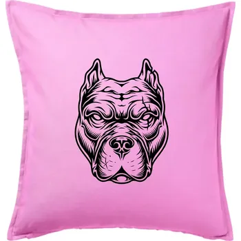Polštář Americký stafordširský teriér hlava - Polštář 50x50 - 50x50 - Pouze potah ( Růžová )