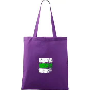 Turistická značka - zelená - Taška bavlněná - 42 x 38 cm ( Fialová )