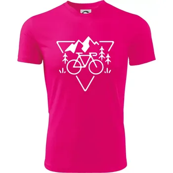 Chlapecké tričko Cyklo trojúhelník - Dětské triko sportovní (dresovina) - 146 cm/10 let ( Neon Pink )