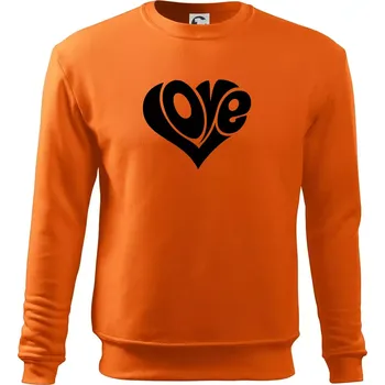 Pánská mikina Love nápis jednoduchý - Mikina Essential pánská - XL ( Oranžová )