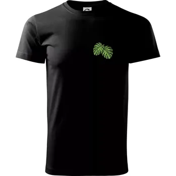 Monstera listy na prsu - Triko extra velké (5-8XL) - 6XL ( Černá )