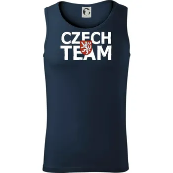 Czech team - Český lev - Tílko pánské Core - S ( Námořní modrá (velmi tmavá - téměř černá) )