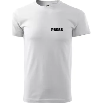 Novinář nápis - Press - Triko extra velké (5-8XL) - 8XL ( Bílá )