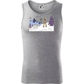 Panorama lyžování - Tílko pánské Core - 2XL ( Tmavě šedý melír )