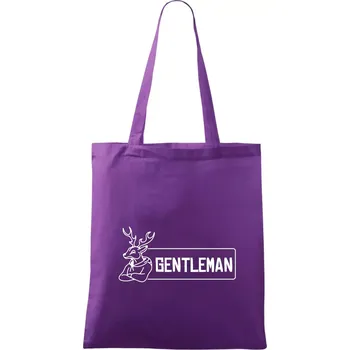 Jelen gentleman - Taška bavlněná - 42 x 38 cm ( Fialová )