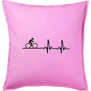 Polštář Cyklo ekg - kolo - Polštář 50x50 - 50x50 - Pouze potah ( Růžová )