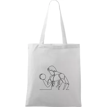 Fitness muž jedním tahem - Taška bavlněná - 42 x 38 cm ( Bílá )
