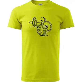 Dvě činky jedním tahem - Klasické pánské triko vyšší gramáže - S ( Limetková )