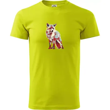 Pánské tričko Liška vintage - Klasické pánské triko vyšší gramáže - 2XL ( Limetková )