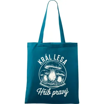 Král lesa hřib pravý - Taška bavlněná - 42 x 38 cm ( Petrolejová )