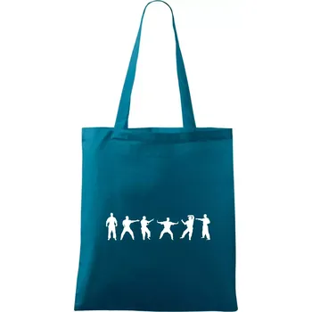 Karate postavy - Taška bavlněná - 42 x 38 cm ( Petrolejová )