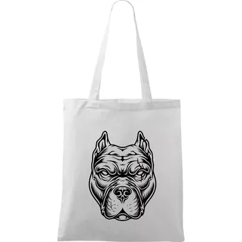 Nákupní taška Americký stafordširský teriér hlava - Taška bavlněná - 42 x 38 cm ( Bílá )