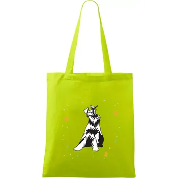 Knírač sedící - Taška bavlněná - 42 x 38 cm ( Limetková )