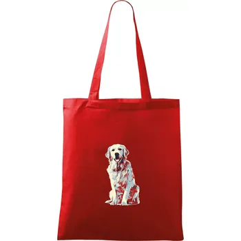 Zlatý retriever vintage - Taška bavlněná - 42 x 38 cm ( Červená )