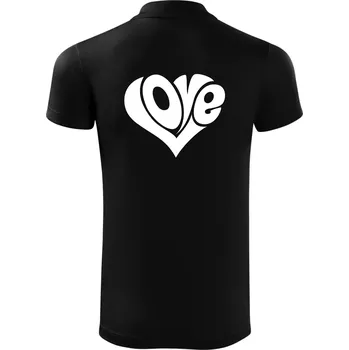 Pánská košile Love nápis jednoduchý - Polokošile Victory sportovní (dresovina) - M ( Černá )