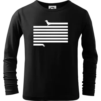 Chlapecké tričko Jezevčík dlouhý - Triko dětské Long Sleeve - 158 cm/12 let ( Černá )