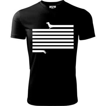 Jezevčík dlouhý - Dětské triko sportovní (dresovina) - 158 cm/12 let ( Černá )