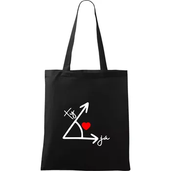 Nákupní taška Matematika láska - Taška bavlněná - 42 x 38 cm ( Černá )