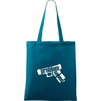 Problém - zbraň - Taška bavlněná - 42 x 38 cm ( Petrolejová )