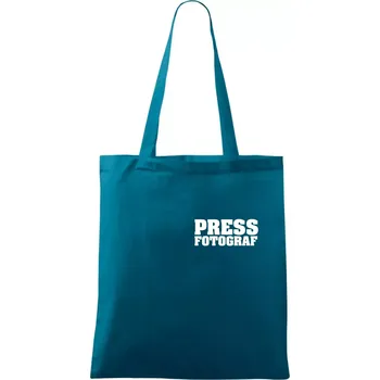 Novinář nápis - Press Fotograf - Taška bavlněná - 42 x 38 cm ( Petrolejová )