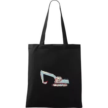 Nákupní taška Bagr vintage - Taška bavlněná - 42 x 38 cm ( Černá )