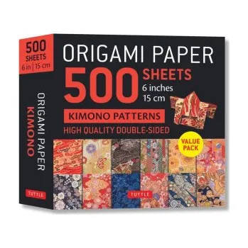 Cizojazyčná kniha Origami Paper 500 sheets Kimono Flowers 6" (15 cm) (List)