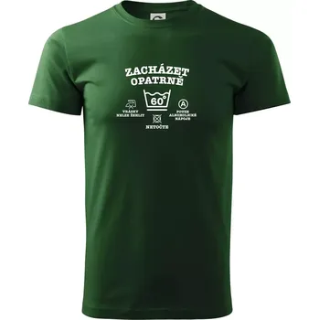 Pánské tričko Zacházet opatrně 60 - Triko extra velké (5-8XL) - 7XL ( Lahvově zelená )