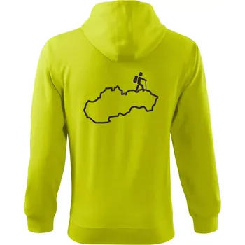 Pánská mikina Slovenský turista - Mikina s kapucí na zip trendy zipper - 2XL ( Limetková )