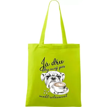 Boxer - Já dřu, aby můj pes mohl relaxovat - Taška bavlněná - 42 x 38 cm ( Limetková )