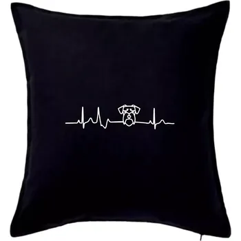 Polštář Ekg knírač hlava - Polštář 50x50 - 50x50 - Pouze potah ( Černá )