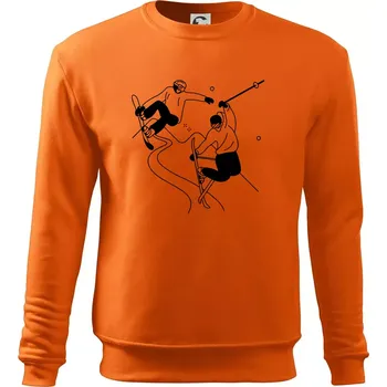 Pánská mikina Lyžovaní - kresleny obrázek - Mikina Essential pánská - 3XL ( Oranžová )