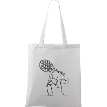 Tenistka jednim tahem - Taška bavlněná - 42 x 38 cm ( Bílá )