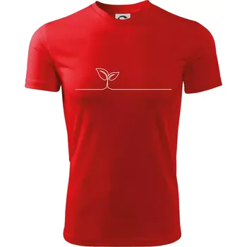 Listy květiny linka - Dětské triko sportovní (dresovina) - 146 cm/10 let ( Červená )
